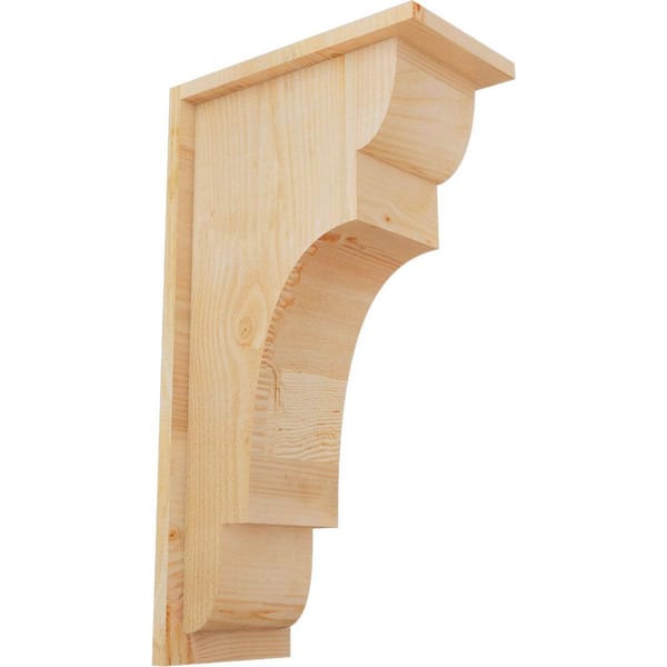 Ekena Millwork 8 in. x 14 in. x 26 in. New Brighton Rough Sawn Douglas Fir Corbel with Backplate