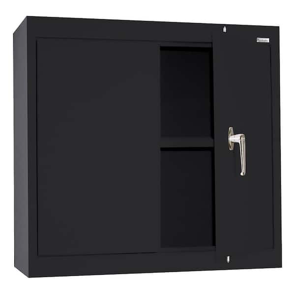 Wall Mounted Garage Cabinet in Black (30 in. W x 26 in. H x 12 in. D)