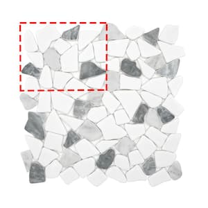 Pebble Mixed Gray 6 in. x 6 in. Recycled Glass Marble Looks Floor and Wall Mosaic Tile (0.25 sq. ft./Case)