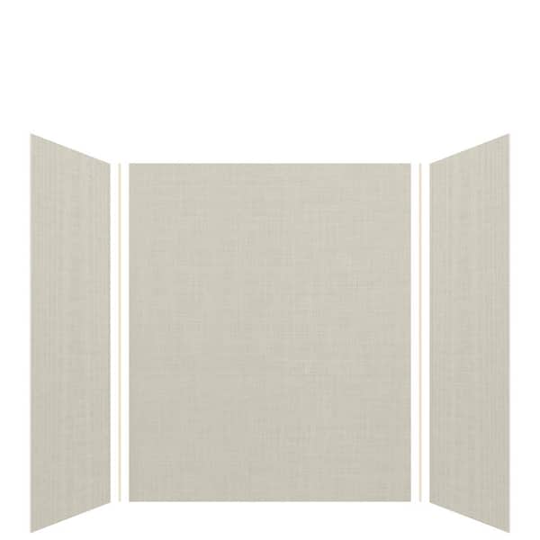 Transolid Expressions 48 in. x 60 in. x 72 in. 3-Piece Easy Up Adhesive Alcove Shower Wall Surround in Cameo