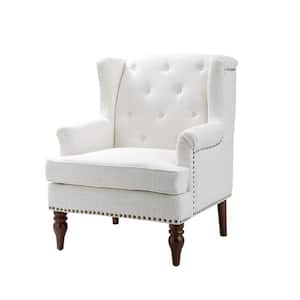 Cecília Ivory Armchair With Solid Wood Legs