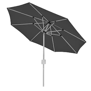 9 ft. Aluminum Smart Umbrella Patio Umbrella Outdoor Market Umbrella, Remote Button Controls and UV-Resistant Dark Grey
