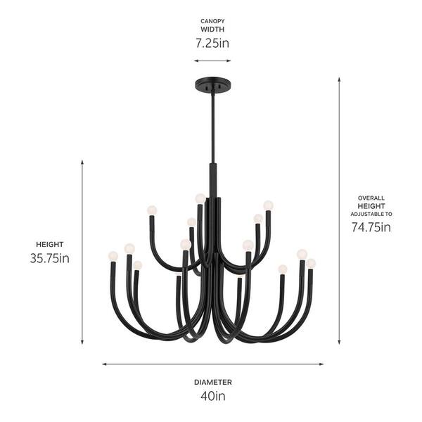 Kichler Odensa 15-Light Gold Modern/Contemporary Chandelier
