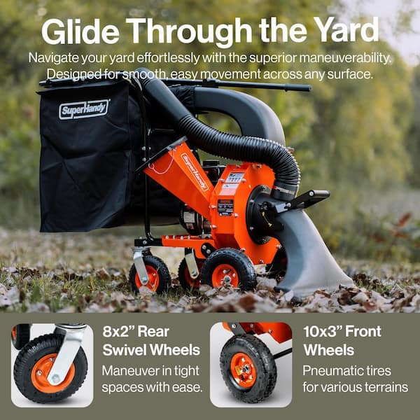 SuperHandy Leaf Vacuum & Wood Chipper – 7 HP 209cc Gas Engine, 6