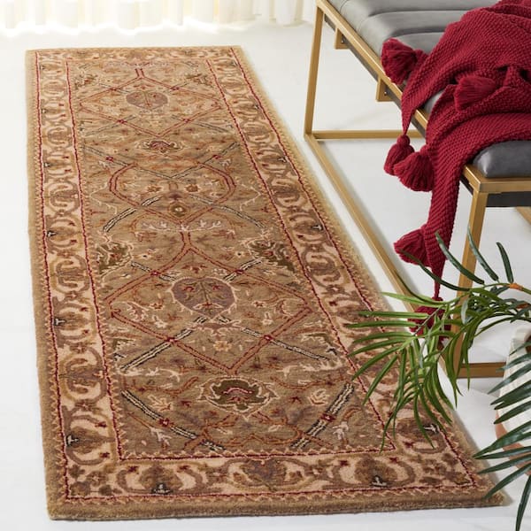Persian Legend Light Green/Beige 3 ft. x 8 ft. Border Runner Rug