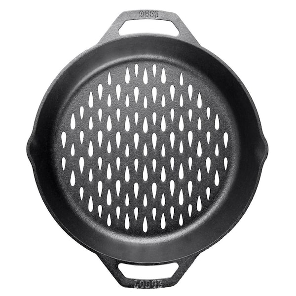 Lodge Cast Iron 12 Grill Pan with Dual Handle