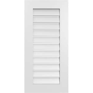 18 in. x 38 in. Vertical Surface Mount PVC Gable Vent: Functional with Standard Frame