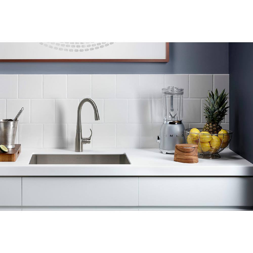 Vibrant Stainless Steel High-Arch Single-Handle Bar Faucet