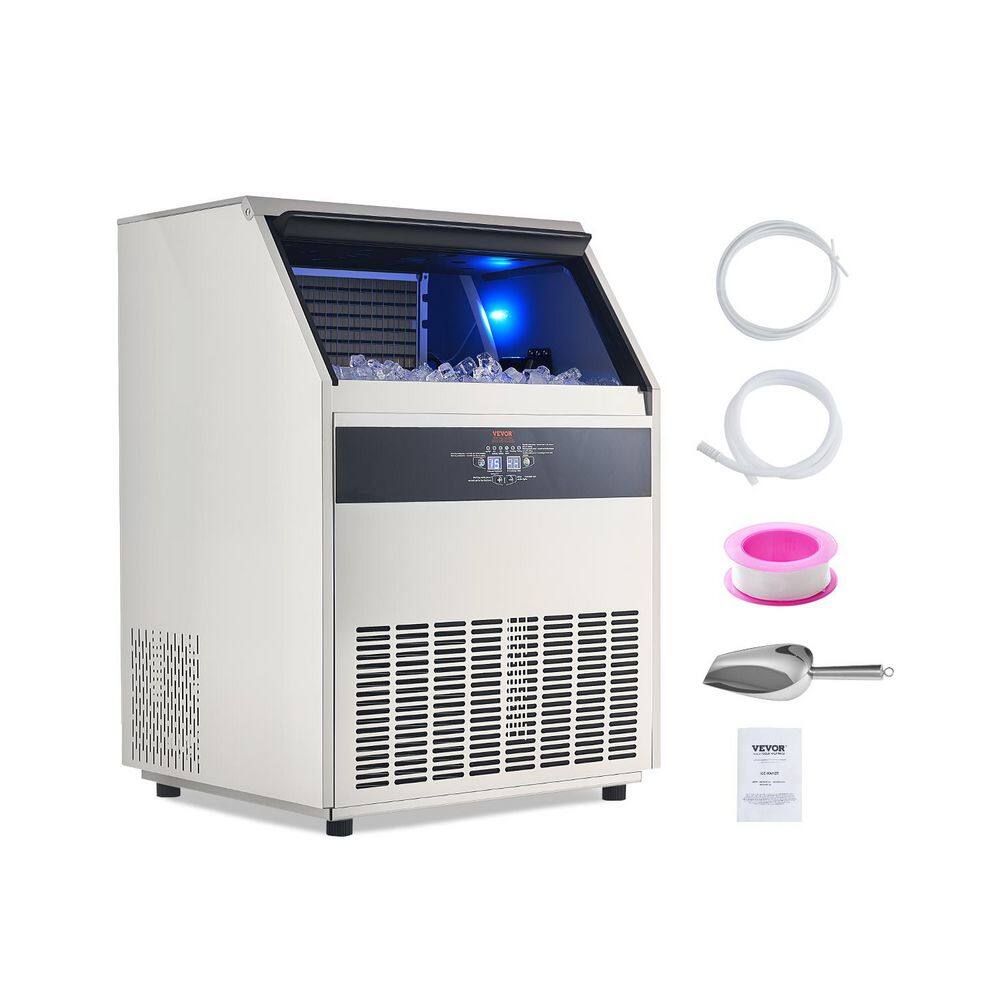 440 lbs. /24H Commercial Ice Maker Machine130 lbs. Storage 25.4 in. W Freestanding Drain Pump 160 Ice Cubes in 15 Mins