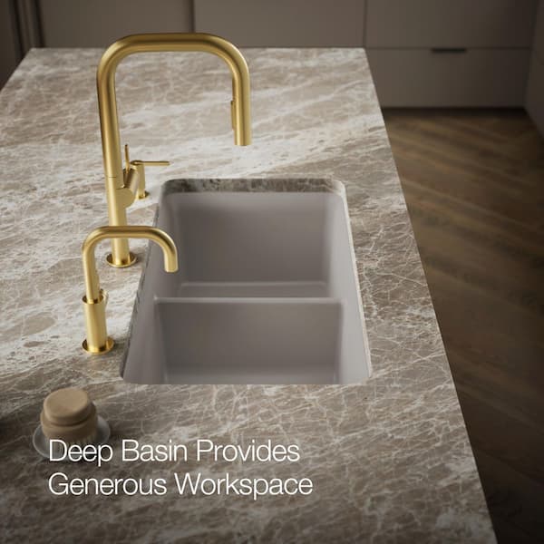 KOHLER Cairn Undermount Neoroc Granite Composite 33.5 in. Double