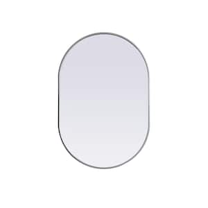 Simply Living 27 in. W x 40 in. H Oval Metal Framed Silver Mirror