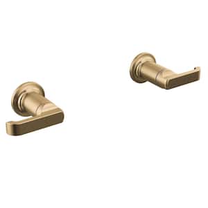 Tetra Lever Wall Mount Tub Filler Handle in Lumicoat Champagne Bronze