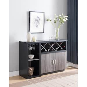 Sepulveda Light Oak and Distressed Gray Buffet with 6-Shelf