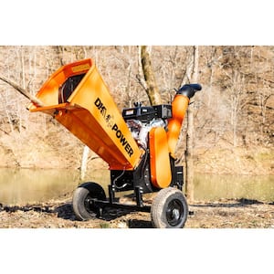 6 in. 14 HP Gas Powered Kohler Engine Certified Commercial Chipper Shredder with Extended Axles and Trailer Tow Hitch