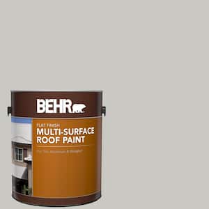 1 gal. #MS-79 Silver Gray Pebble Flat Multi-Surface Exterior Roof Paint