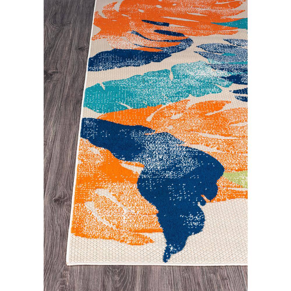 Arles Palm Floral Leaves Multi-Color Synthetic 5' x 7' Area Rug