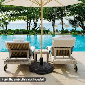 22 in. Fillable Round Patio Umbrella Base Stand Water/Sand Fit Pole 1.5 in. and 1.9 in. in Black