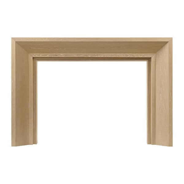 Everly 72 in. x 54 in. Overall Dims Full Surround Fireplace Mantel 48 in. x 42 in. Interior Opening in Whitewash Stain