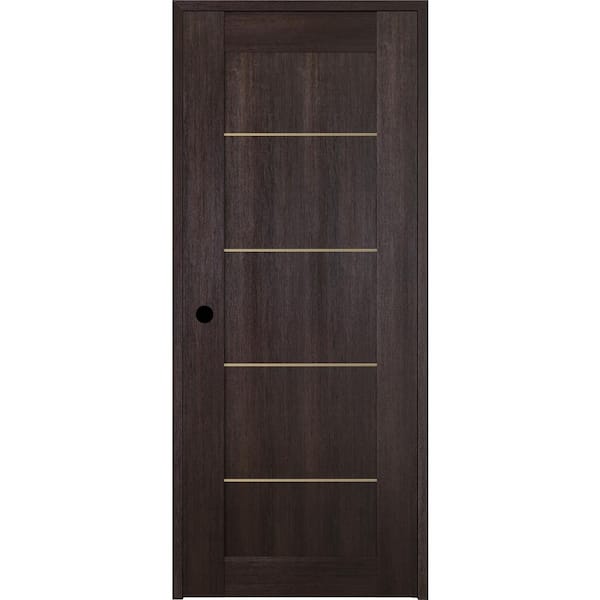 Belldinni Vona 07 4H Gold 18 in. x 80 in. Right-Handed Solid Core Veralinga Oak Textured Wood Single Prehung Interior Door