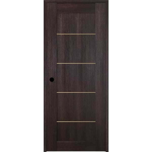 Belldinni Vona 07 4H Gold 30 in. x 80 in. Right-Handed Solid Core Veralinga Oak Textured Wood Single Prehung Interior Door