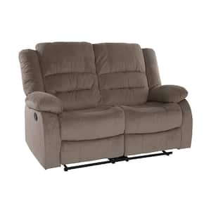 Greeley 58.5 in. W Chocolate Microfiber Manual Double Reclining Loveseat