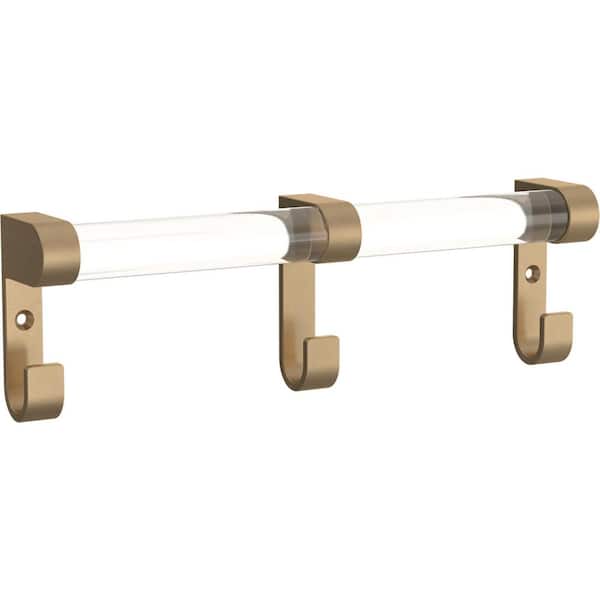 Home Decorators Collection 10.4 in. L Champagne Bronze and Clear Acrylic Key Rail