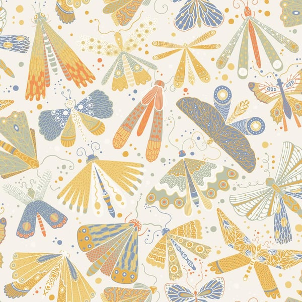 A-Street Prints Yellow Flyga Gold Bonanza Paper Non-Pasted Non-Woven Matte Wallpaper