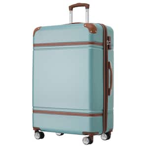 30. 71 in. Blue Green Expandable ABS Hardside Luggage Spinner 28 in. Suitcase with TSA Lock Telescoping Handle