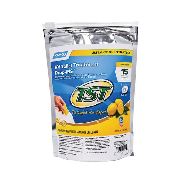 Camco Tst Ultra Concentrated Rv Toilet Treatment Drop-Ins - Lemon Scent, 15/Bag