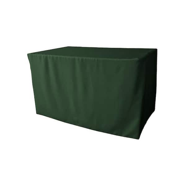 48 in. L x 30 in. W x 30 in. H Hunter Green Polyester Poplin Fitted Tablecloth