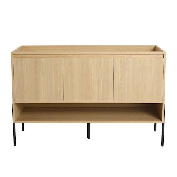 Canyon 46.85 in. W Modern Freestanding Bath Vanity Cabinet without Top in Oak with 3 Soft-Close Doors