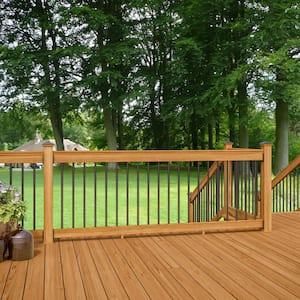 Western Red Cedar 8 ft. Railing Kit with Black Aluminum Balusters