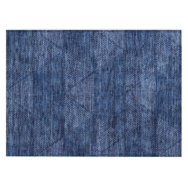 Chantille Machine Washable Indoor/Outdoor Abstract ACN777 Navy 1 ft. 8 in. x 2 ft. 6 in. Area Rug
