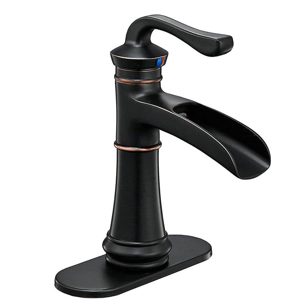 Single Handle Single Hole Bathroom Faucet, Modern Waterfall Bathroom Sink F