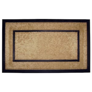 DirtBuster Single Picture Frame Black 22 in. x 36 in. Coir with Rubber Border Door Mat