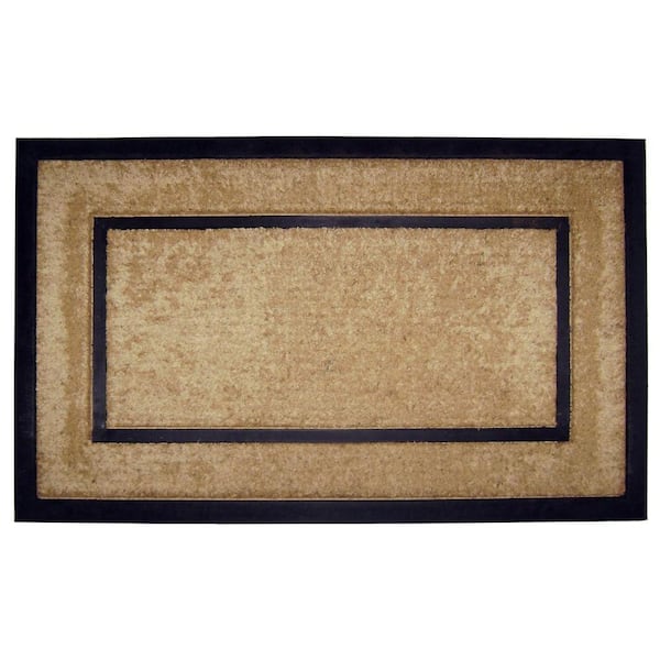 Nedia Home DirtBuster Single Picture Frame Black 22 in. x 36 in. Coir with Rubber Border Door Mat