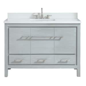 Riley 49 in. W x 22 in. D Bath Vanity in Sea Salt Gray with Engineered Stone Vanity Top in White and White Basin
