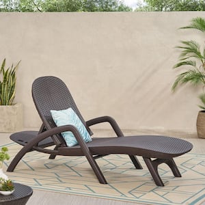 Mikael Dark Brown 1-Piece Plastic Outdoor Chaise Lounge