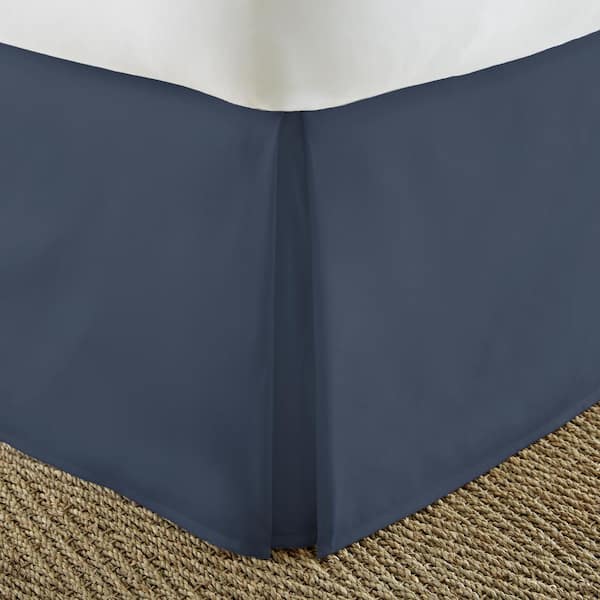 Becky Cameron 14 in. Navy Solid Twin Bed Skirt