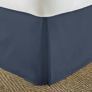 14 in. Navy Solid Twin XL Bed Skirt