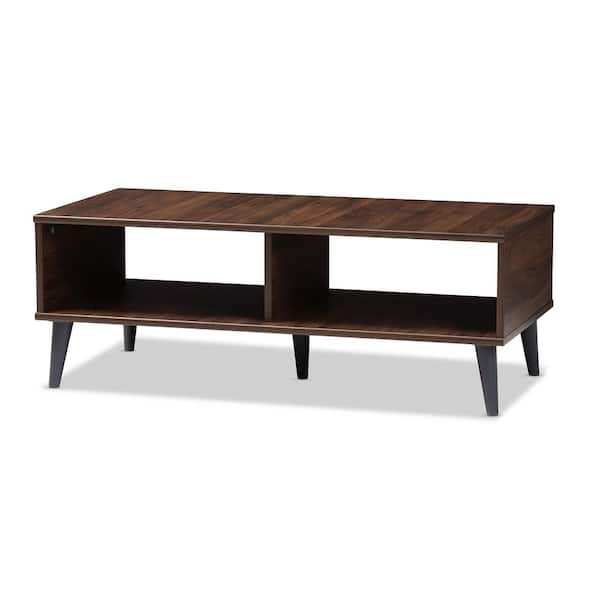 Baxton Studio Pierre 40 in. Walnut/Dark Gray Medium Rectangle Wood