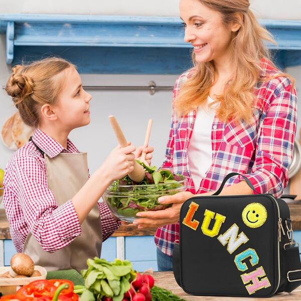 Adrinfly Black Lunch Bag, suitable for kids, teens, women and men