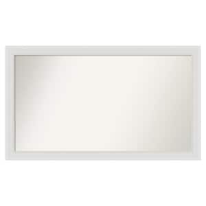 Flair Soft White Narrow 46 in. x 27 in. Custom Non-Beveled Satin Recyled Polystyrene Bathroom Vanity Wall Mirror