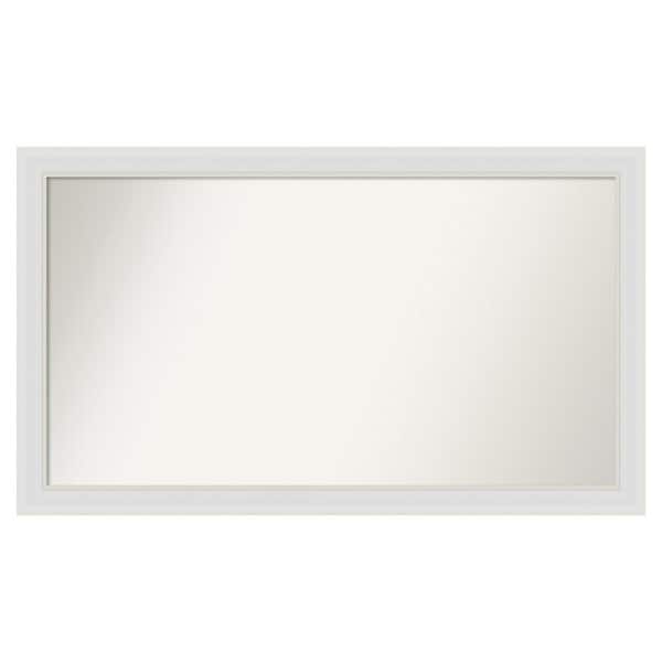 Amanti Art Flair Soft White Narrow 46 in. x 27 in. Custom Non-Beveled Satin Recyled Polystyrene Bathroom Vanity Wall Mirror