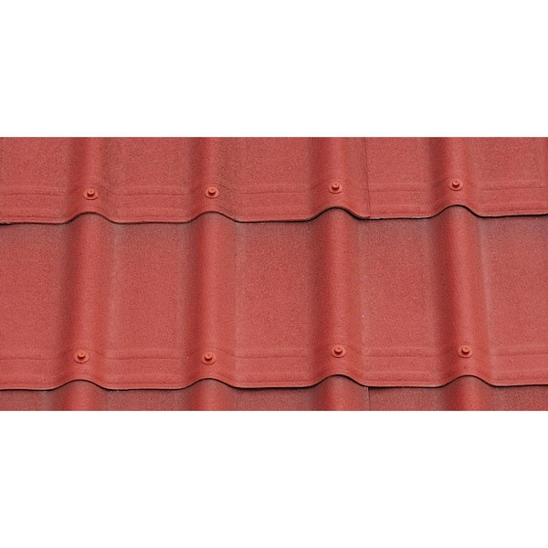 Onduvilla 42 In X 16 In X 1 6 In Classic Red Asphalt Architectural Shingles 33 33 Sq Ft Per Bundle 10 Piece Ps753 The Home Depot