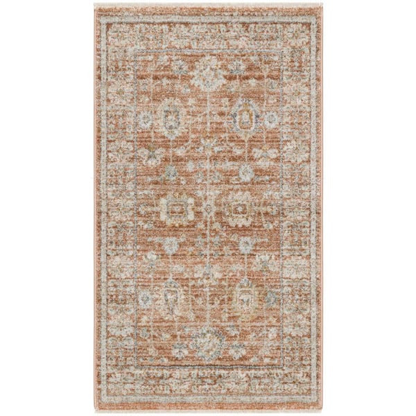 Nourison Oases Terracotta 3 ft. x 5 ft. Distressed Traditional Area Rug