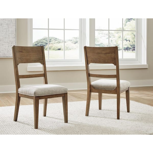 Cabalynn Gray/Brown Polyester Cushioned Side Chair Set of 2