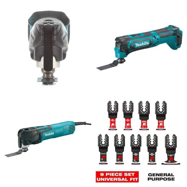 18V, 12V, 3A Corded Multi-Tool Kit with Blades