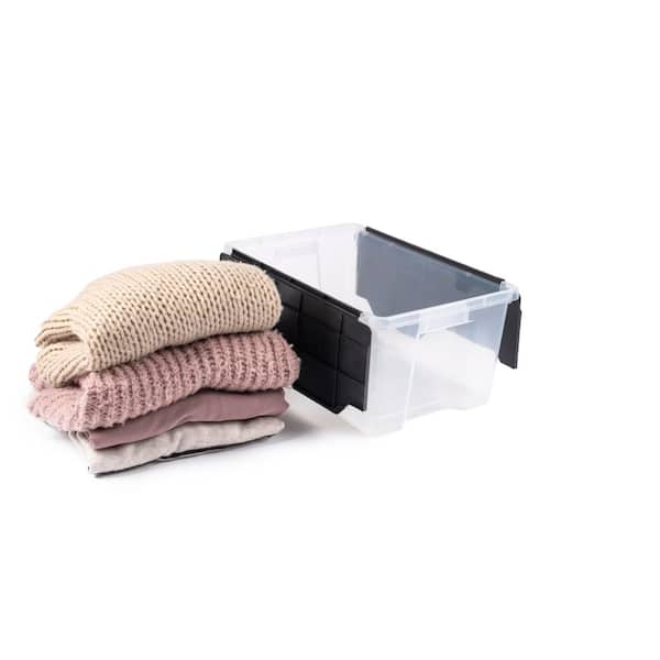 HDX Clear 5.8 Gal. Flip Top Storage Tote ST181108 - The Home Depot