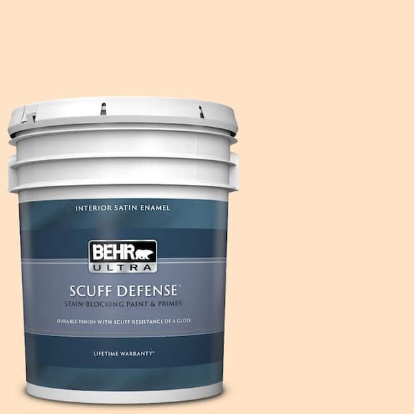 BEHR ULTRA 5 gal. #290A-3 Fall Straw Extra Durable Satin Enamel Interior Paint & Primer